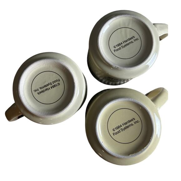 Vintage Hardee's Rise & Shine Homemade Biscuits Mugs 3 x 1984 1 X 1989 - Picture 3 of 8